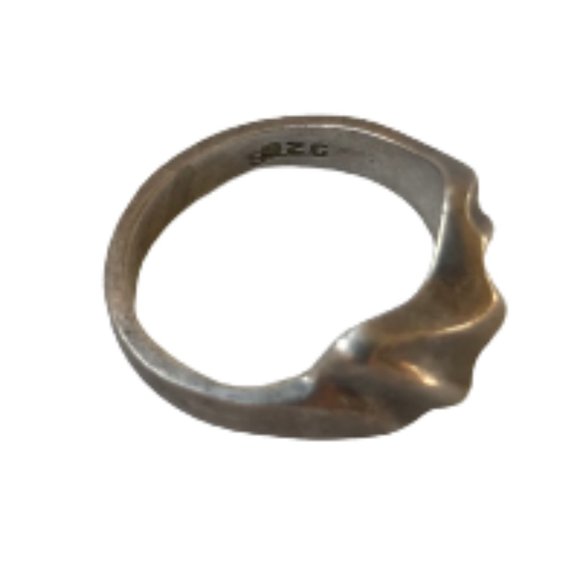 Vintage Sterling Silver Wave Grunge Statement Ring - Picture 3 of 8